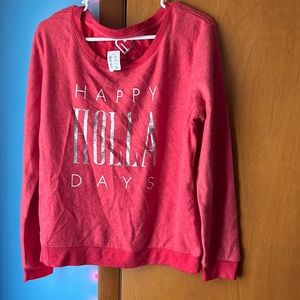 Brand new tag on crew neck long sleeve sweater coral color size L